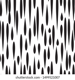 Brush stroke hand drawn imitation seamless pattern with irregular lines. Simple stripe drop minimal geometric texture, organic vector background