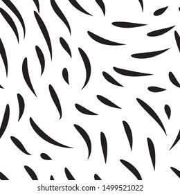 Brush stroke hand drawn imitation seamless pattern with irregular lines. Simple stripe drop minimal geometric texture, organic vector background