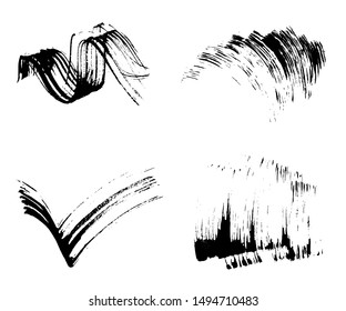 Brush stroke hand drawn seamless techno background. monochrome dark vector pattern. Line black grange