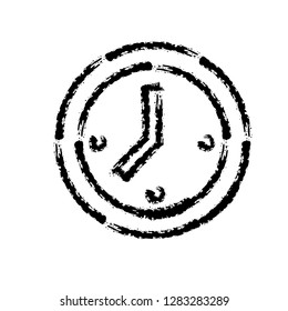 brush stroke hand drawn vector icon of clock face