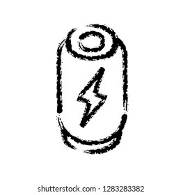 brush stroke hand drawn vector icon of electric battery