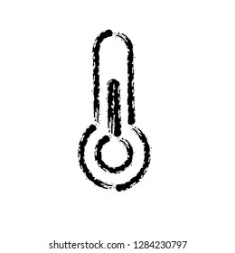 brush stroke hand drawn vector icon of thermometer