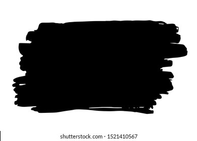 Brush stroke hand painted with black ink, isolated on white background. Vector illustration