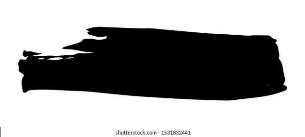 Brush stroke hand painted with black ink, isolated on white background. Vector illustration