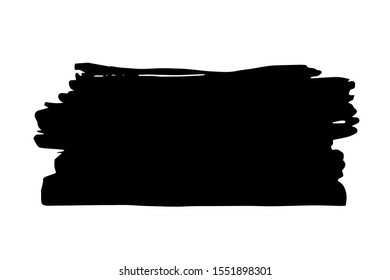 Brush stroke hand painted with black ink, isolated on white background. Vector illustration