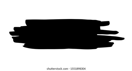 Brush stroke hand painted with black ink, isolated on white background. Vector illustration