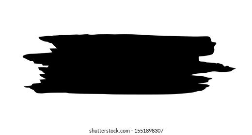Brush stroke hand painted with black ink, isolated on white background. Vector illustration