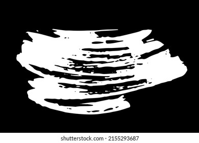 Brush stroke hand painted with black ink, isolated on white background. Vector illustration