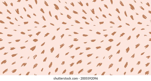 Brush stroke hand painted seamless pattern. Vector animal skin print. Fashion stylish organic texture