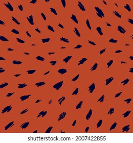 Brush stroke hand painted seamless pattern. Vector animal skin print. Fashion stylish organic texture