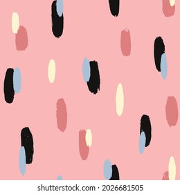 Pinselstrich Hand lackiert nahtlose Muster. Abstrakter Hintergrund mit runden organischen Formen. Fashion-stylische Textur.