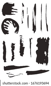 Brush Stroke. Hand Sunset Illustration. Hintergrundeffekt Schlaganfall. Grunge Orange Dirty Ornament. Crayon Chinese Green. Pinselstrich mit Streifenpinsel.