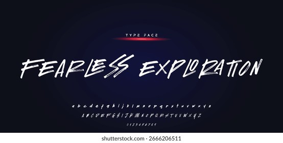 Brush stroke handwritten alphabet vector font design.