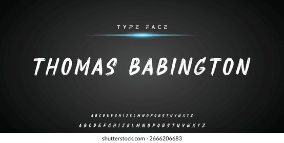 Brush stroke handwritten alphabet vector font design.