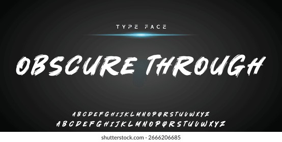 Brush stroke handwritten alphabet vector font design.