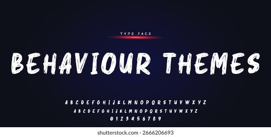 Diseño de fuente de Vector de alfabeto escrito a mano con trazo de pincel.