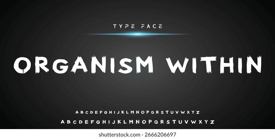 Brush stroke handwritten alphabet vector font design.