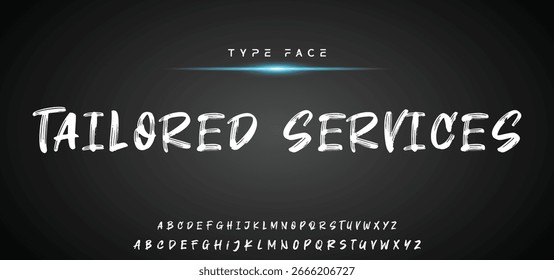 Brush stroke handwritten alphabet vector font design.