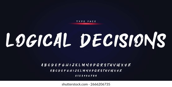 Brush stroke handwritten alphabet vector font design.