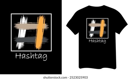 brush stroke hashtag tshirt design