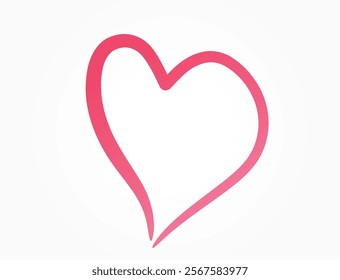 Brush stroke heart. Love symbol. Isolated vector element for valentines day design