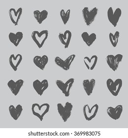 brush stroke hearts set, vol. 3