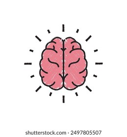 Brush Stroke Human Brain Vector Design.