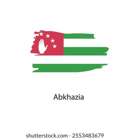 Brush stroke icon of Abkhazia flag. Simple vector illustration.