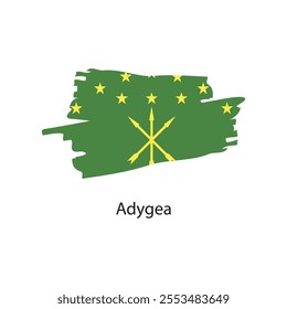 Brush stroke icon of Adygea flag. Simple vector illustration.