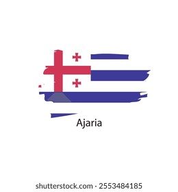 Brush stroke icon of Ajaria flag. Simple vector illustration.