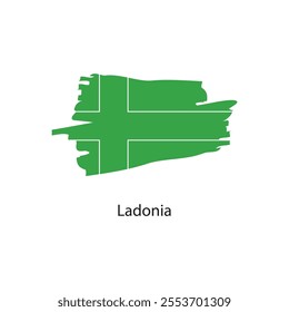 Brush stroke icon of Ladonia flag. Simple vector illustration.