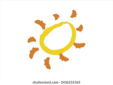 Brush stroke icon of a summer sun.