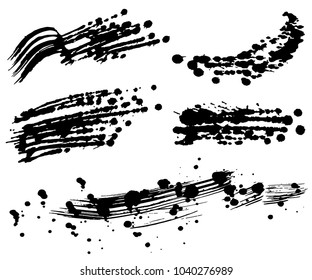 brush stroke illustrations. hand drawn shapes.