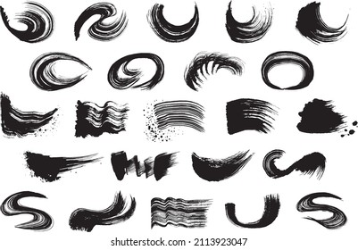 ilustraciones de trazo de pincel. formas dibujadas a mano.