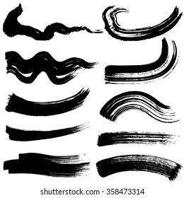 brush stroke illustrations. hand drawn shapes.