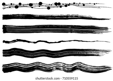 brush stroke illustrations. hand drawn shapes.