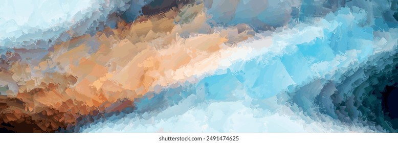 brush stroke inclined vector style concept wall mural blended abstract layered shadow bright and pale rainbow color tone