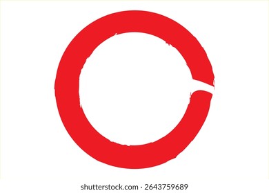 Brush stroke ink circle,
black paint round outline, vector illustration