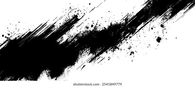 Pincelada con gotas de tinta. Fondo de Grunge.