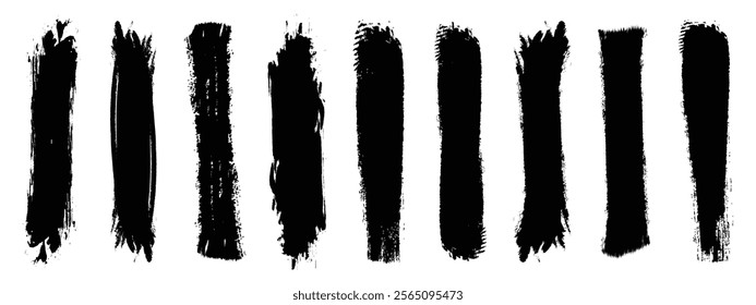 Brush stroke, ink paint brush, grunge lines. Set of grunge rectangle shape brush. Grunge banner collection. hand draw brush stroke. Vector- EPS 10.