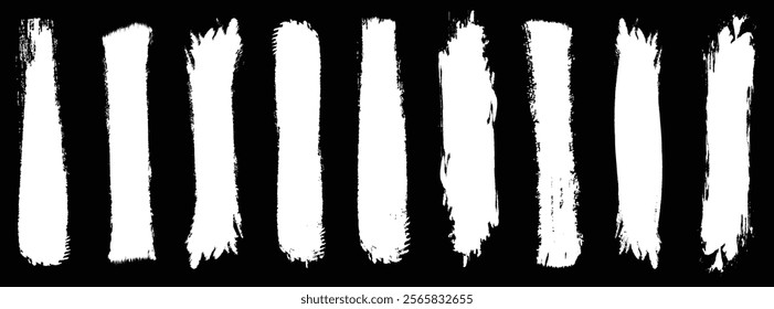 Brush stroke, ink paint brush, grunge lines. Set of grunge circle brush. Set of rectrangle shape brush strokes. Grunge banner collection. Vector- EPS 10.