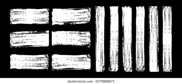 Brush stroke, ink paint brush, grunge lines. Set of grunge circle brush. Grunge banner collection. Vector- EPS 10.