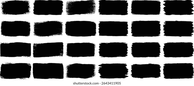 Brush stroke, ink paint brush, grunge lines. Set of grunge circle brush. Grunge banner collection. Vector- EPS 10