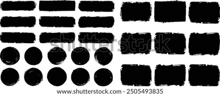 Brush stroke, ink paint brush, grunge lines. Set of grunge circle brush. Grunge banner collection. Vector- EPS 10.