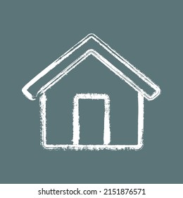 Brush stroke ink style house icon vector graphic design. Sweet home sign, painted homepage web icon. Country house, family shelter. Home building logo. Village building with door, windows.