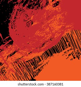 brush stroke isolated on black background and texture, vector illustration design element