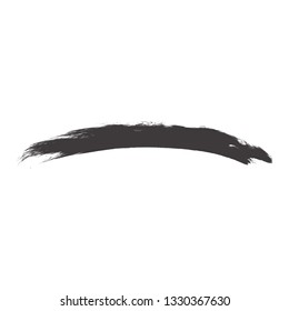 Brush stroke isolated on white background. Trendy brush stroke for black ink paint, grunge backdrop, dirt banner, watercolor design and dirty texture. Creative art concept, vector illustration