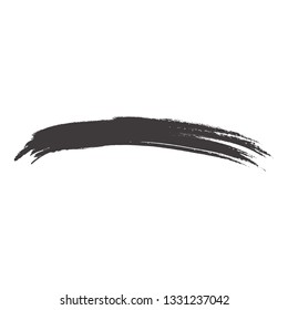 Brush stroke isolated on white background. Trendy brush stroke for black ink paint, grunge backdrop, dirt banner, watercolor design and dirty texture. Creative art concept, vector illustration