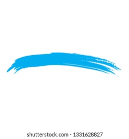 Brush stroke isolated on white background. Trendy brush stroke for blue ink paint, grunge backdrop, dirt banner, watercolor design and dirty texture. Creative art concept, vector illustration