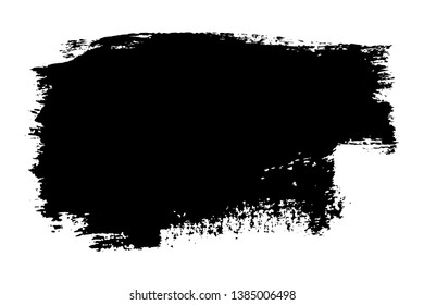 Brush stroke isolated on white background. Black paint brush. Grunge texture stroke line. Art ink dirty design.  